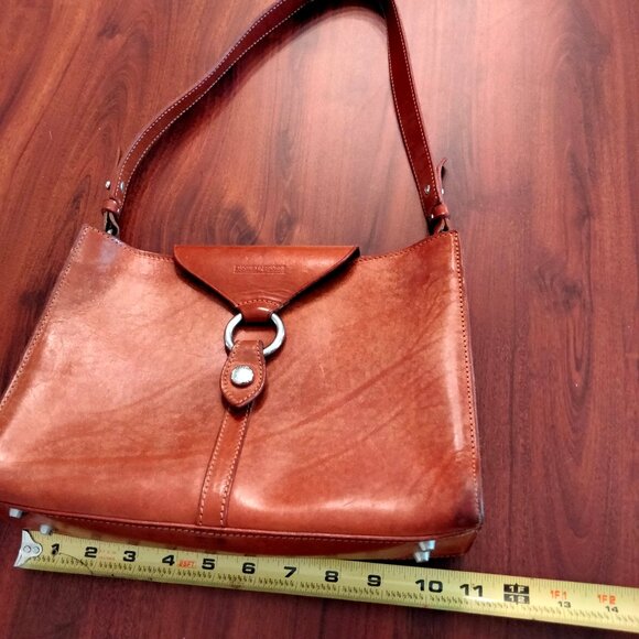 Dooney & Bourke saddle leather bag with brass trim - Picture 13 of 15